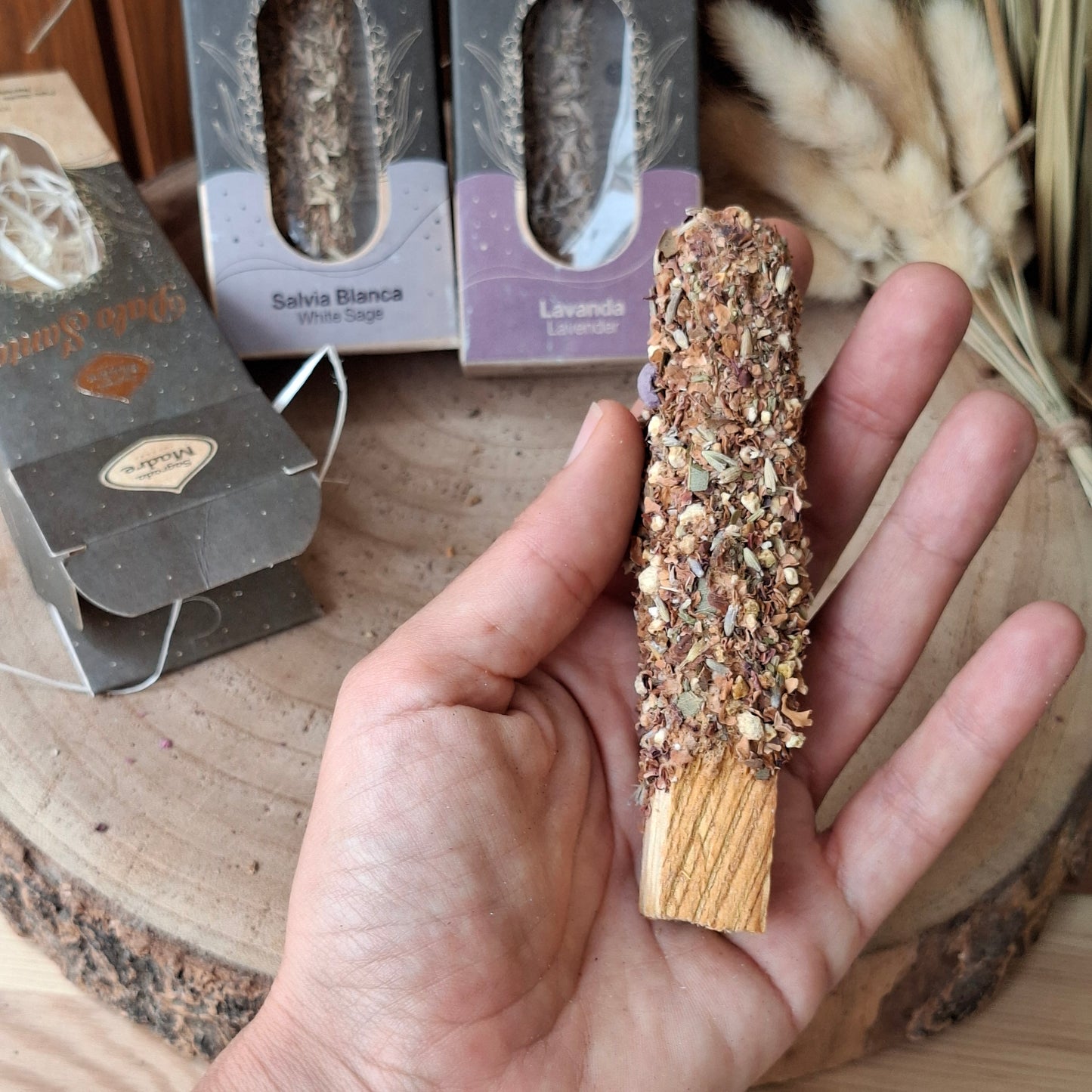 Stick Palo Santo con hierbas. 3 variedades