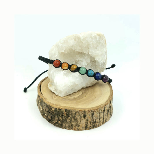 Pulsera de los 7 chakras ajustable, minerales de 6mm
