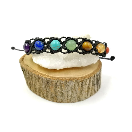 Pulsera de los 7 chakras, minerales de 8 mm.