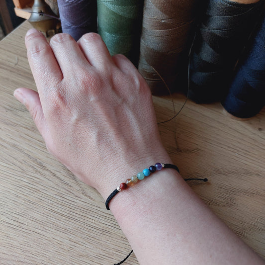 Pulsera 7 chakras mini. Minerales 4mm.