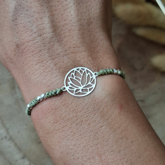 Pulsera FLOR de LOTO plata
