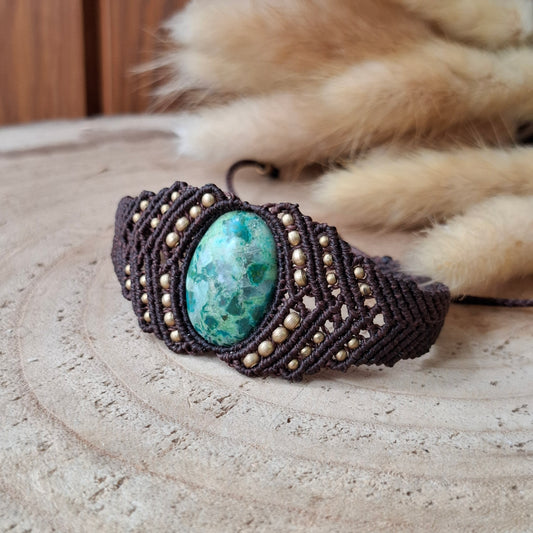 Pulsera de macramé con crisocola