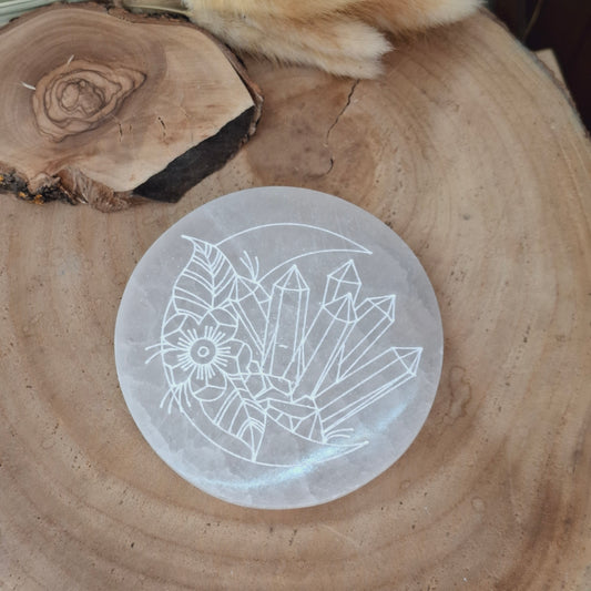 Placa de selenita Minerales y plantas