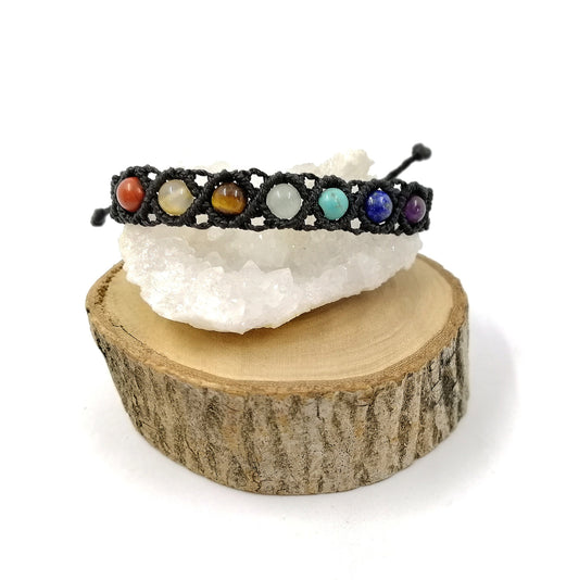 Pulsera de los 7 chakras, minerales de 6mm.
