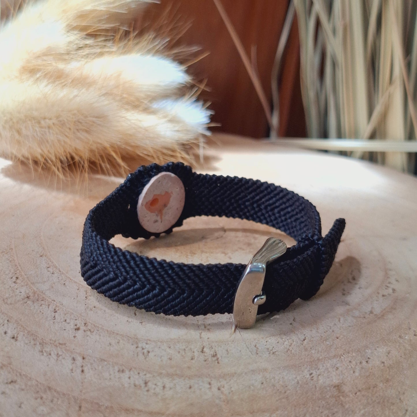 Pulsera ópalo de fuego. Hilo 0,5. Cierre hebilla 12mm