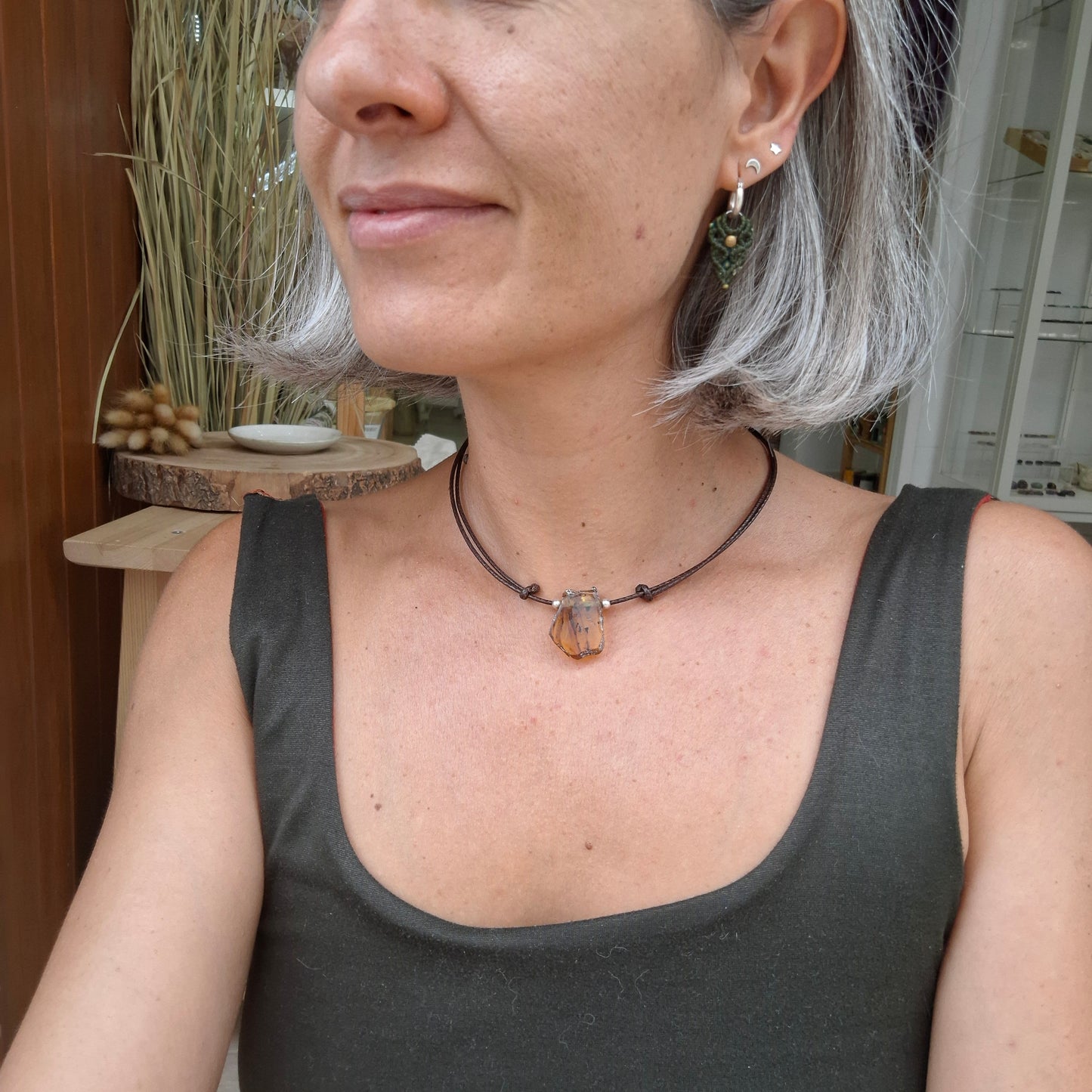 Collar de ámbar mexicano.