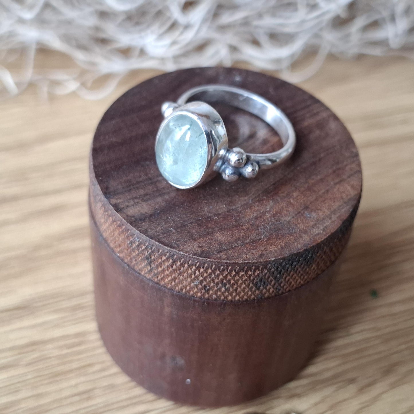 Anillo de plata 925 con aguamarina natural