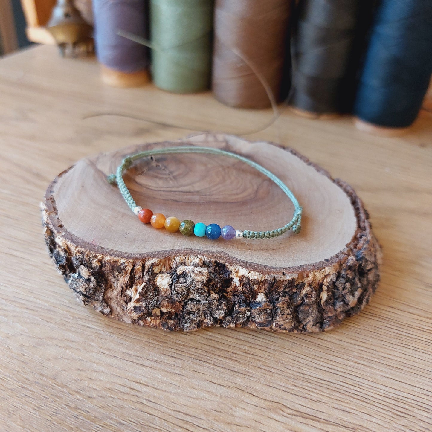 Pulsera 7 chakras mini. Minerales 4mm.