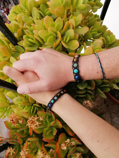 Pulsera de los 7 chakras, minerales de 8 mm.