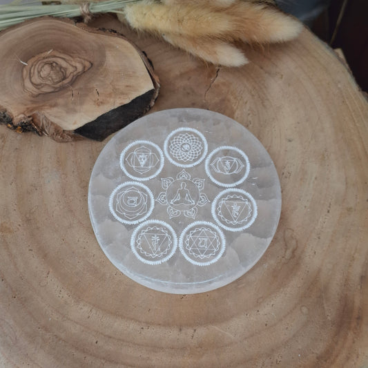Placa de selenita Chakras