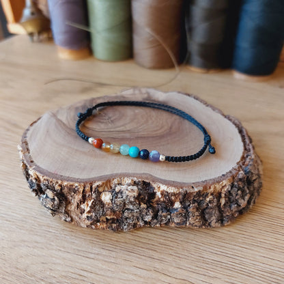 Pulsera 7 chakras mini. Minerales 4mm.