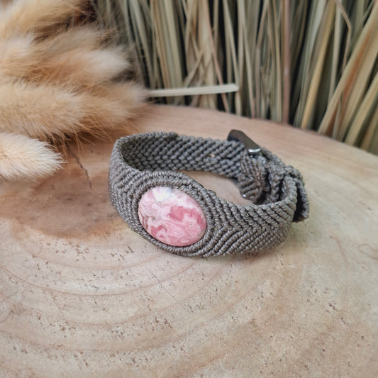 Pulsera de rodocrosita. Cierre hebilla. Hilo 1mm.