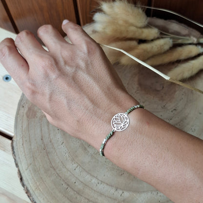 Pulsera FLOR de LOTO plata
