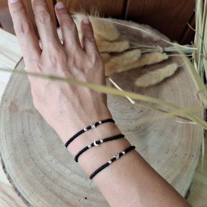 Pulseras CORAZÓN, ESTERLLA y LUNA plata