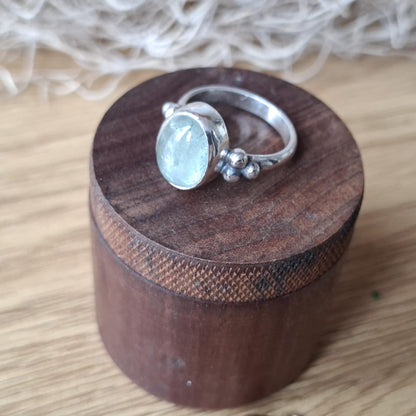 Anillo de plata 925 con aguamarina natural