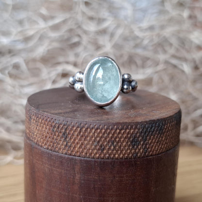 Anillo de plata 925 con aguamarina natural