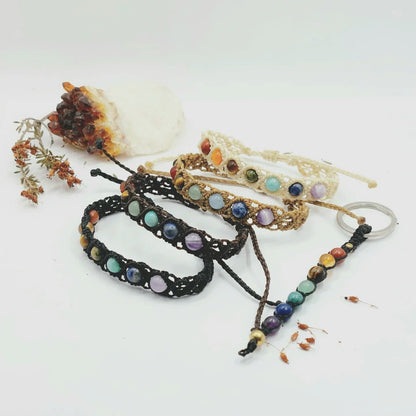 Pulsera de los 7 chakras, minerales de 6mm.
