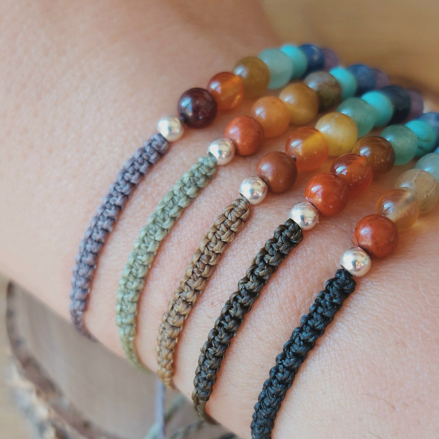 Pulsera 7 chakras mini. Minerales 4mm.